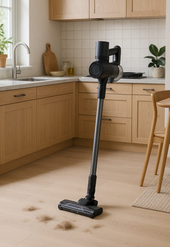 Odkurzacz pionowy bezworkowy bezprzewodowy 3w1 Etika ET21/SZARY/OB 420 W z elektroszczotką LED